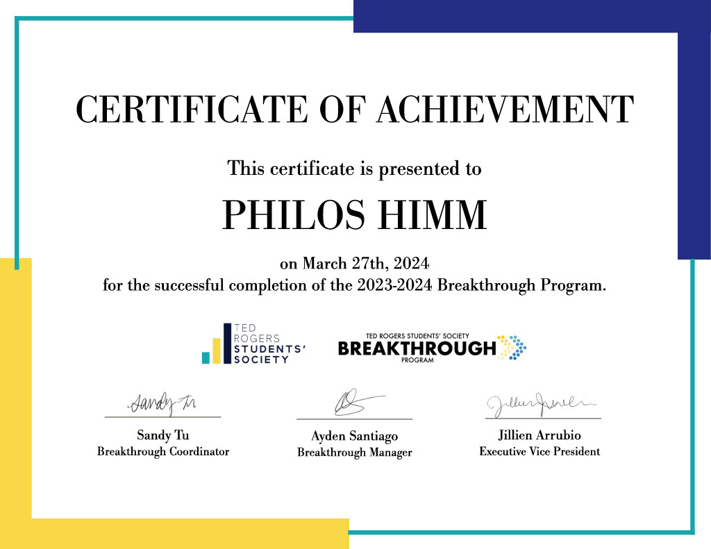 Breakthrough Program Mentor